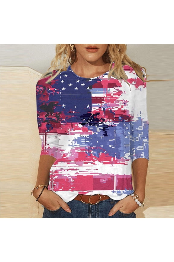 Fourth of July Clothes,Mis Pedidos,Cadancy Plus Size Tops for Women Summer 3X,Beach Vacation Clothes Petite Blouses Cotton,Cool Graphic Tees ,Blusas De Mujer,Multicolor M
