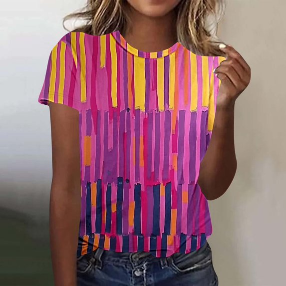 Fourth of July Clothes,Previous Orders,Cadancy Plus Size Tops for Women 4X-5X Dressy,Ladies Clothes Fashion Blouses Cotton, T Shirts Graphic Tees,De Mujer Para,Multicolor 3X