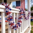 thumbnail image 1 of Fourth of July Decorations 78.7in Independence Day Themed Red White Blue Hanging color Strips Wreath Staircase Railing Indoor Outdoor Ornaments For 4th Of July Decorations, 1 of 5