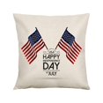 thumbnail image 1 of Fourth of July Decorations American Flag Pillow Covers Patriotic Pillow Covers 18x18 Inch Soft Throw Cushion Case for Couch Bedroom Patio Independence Day Decorative Use, 1 of 5
