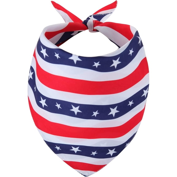 Fourth of July Dog Bandana Large- 1PCS, American Flag Dog Bandana for Boy and Girl, Pet Patriotic Scarf, Premium Durable Triangle Reversible USA Bandana for Medium Large Dogs