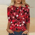 thumbnail image 1 of Fourth of July,How To Cancel Order,Cadancy Dressy Summer Tops for Women Plus Size 3X,Cute Clothes Trendy 2025 Blouses Casual,Red Shirts Plus Size,De Mujer Para,Red L, 1 of 5