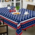 thumbnail image 1 of Fourth of July Tablecloth Memorial Day Patriotic Table Cloth American Flag, Stars Table Cloths for Indoor and Outdoor Kitchen Dining-60 x102 Rectangle, 1 of 6