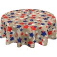 thumbnail image 1 of Fourth of July Tablecloth Round 60 Inch Independence Day Patriotic Decoration Outdoor Table Cloth Memorial Day American Fag Table Cover for Dining Kitchen Holiday Party Picnic Indoor Home Decor, 1 of 6