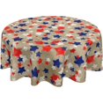 thumbnail image 1 of Fourth of July Tablecloth Round 60 Inch Independence Day Patriotic Decoration Outdoor Table Cloth Memorial Day American Fag Table Cover for Dining Kitchen Holiday Party Picnic Indoor Home Decor, 1 of 6