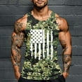 thumbnail image 1 of Fourth of July Tank Tops for Men Patriotic Tank Tops for Men Memorial Day Tank Top American Flag Tops for Men Men's Independence Day Printing Round Neck Regular Casual Sports Tank Blouses, 1 of 5