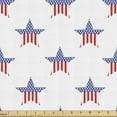 thumbnail image 1 of Ambesonne Fourth of July Fabric by the Yard Upholstery, Striped Star Shapes, 10 Yards, Vermilion Blue White, 1 of 4