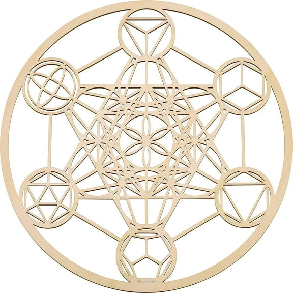 Fourth Level 12 inch Metatron Cube wooden wall art home decor Sacred Geometry