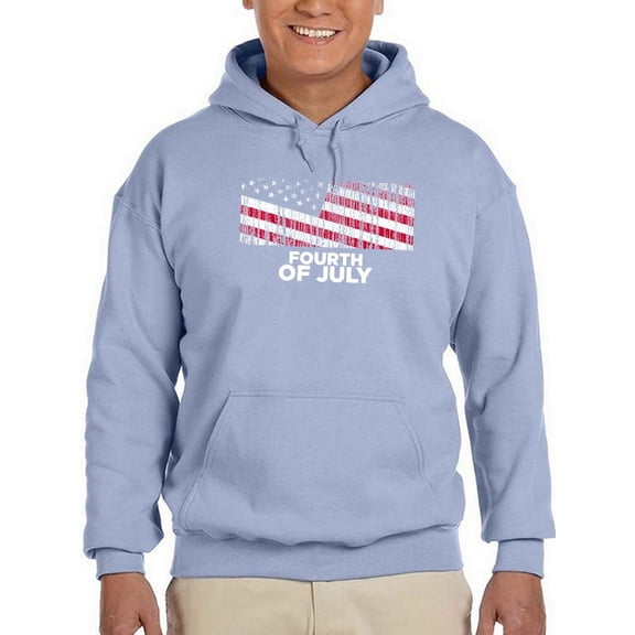Fourth Of July American Flag Hoodie Men -Image by Shutterstock, Male x-Large