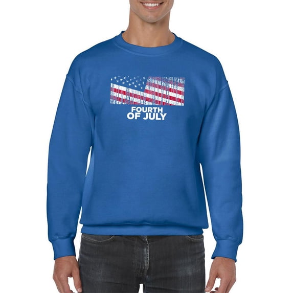 Fourth Of July American Flag Sweatshirt Men -Image by Shutterstock, Male XX-Large