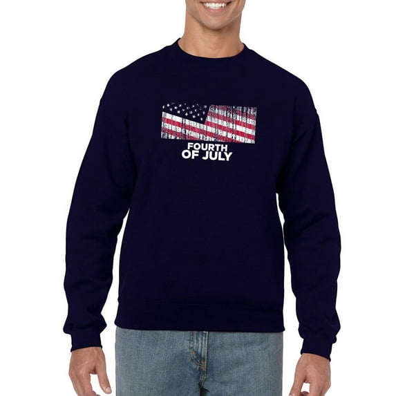 Fourth Of July American Flag Sweatshirt Men -Image by Shutterstock, Male XX-Large