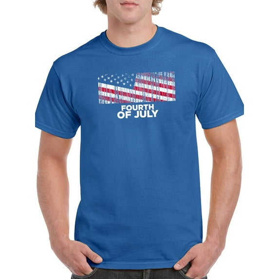 Fourth Of July American Flag T-Shirt Men -Image by Shutterstock, Male Large