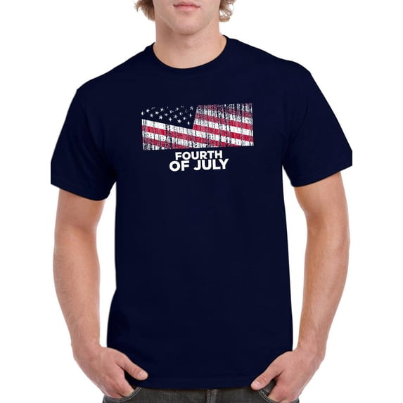 Fourth Of July American Flag T-Shirt Men -Image by Shutterstock, Male Small