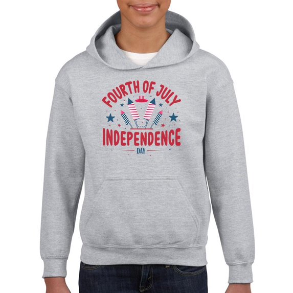 Fourth Of July Fireworks Hoodie Juniors -Image by Shutterstock, Large