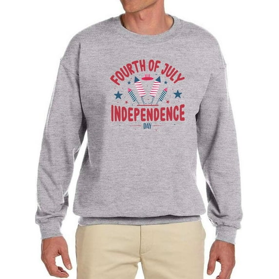 Fourth Of July Fireworks Sweatshirt Men -Image by Shutterstock, Male Medium