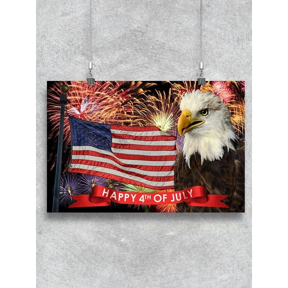 Fourth Of July Flag And Eagle Poster -Image by Shutterstock
