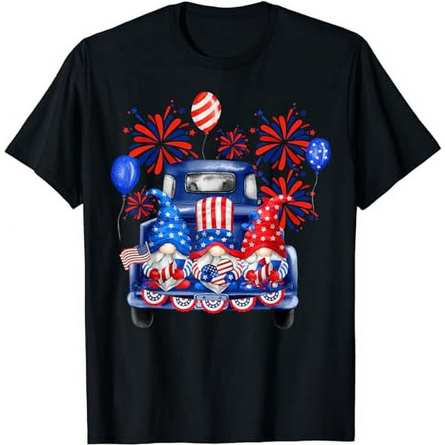 Fourth Of July Gnomes Patriotic American Flag Red White Blue T Shirt