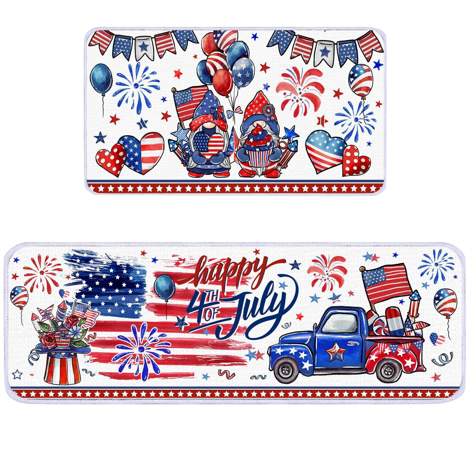 Fourth Of July Kitchen Rugs Set 2 Pieces Independence Day Non Kitchen