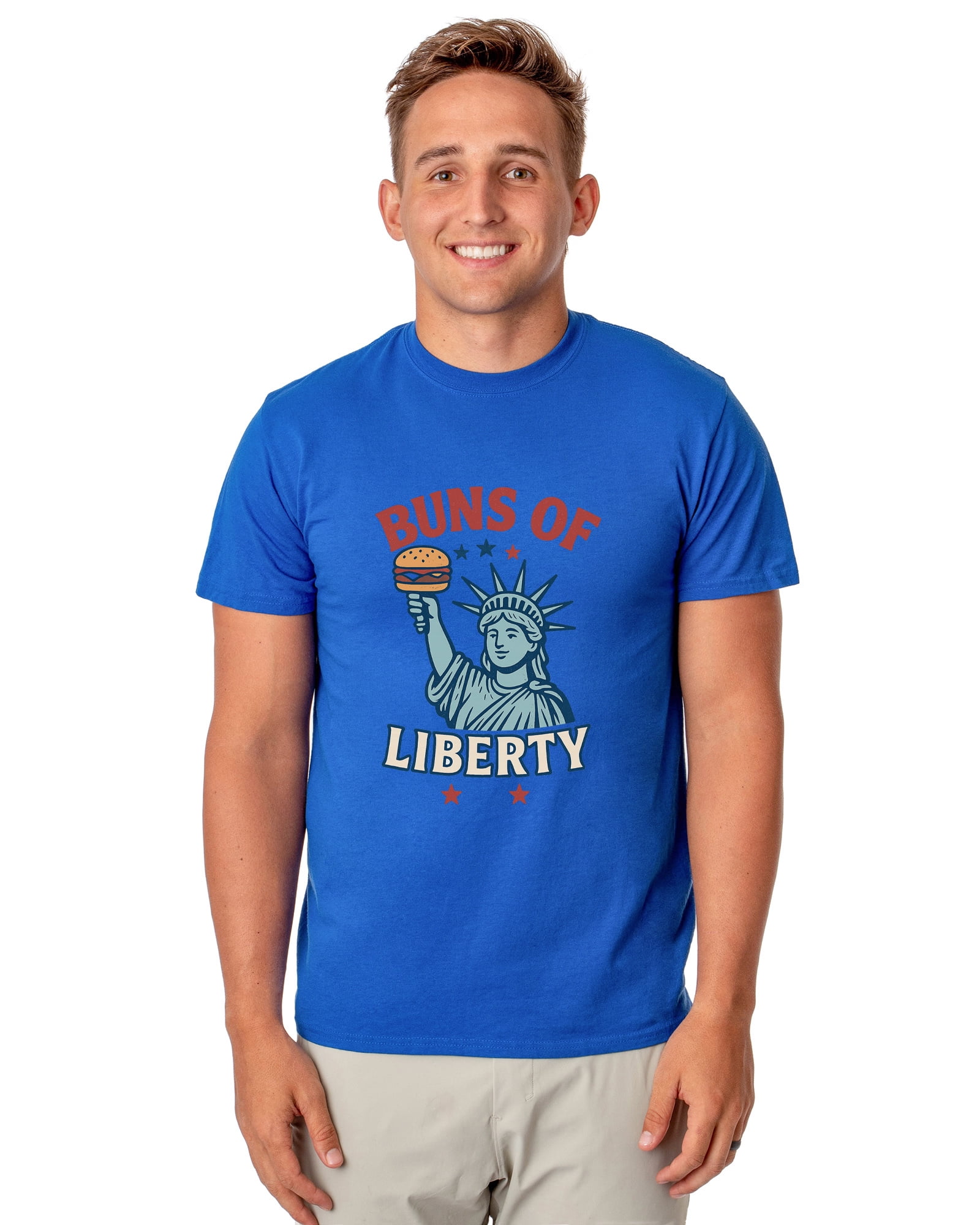 Fourth Of July Men's Buns of Liberty Parody Funny Short-Sleeve T