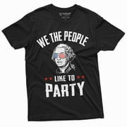 Fourth Of July Partying T-Shirt We The People Like To Part Independence Day George Washington T-Shirt