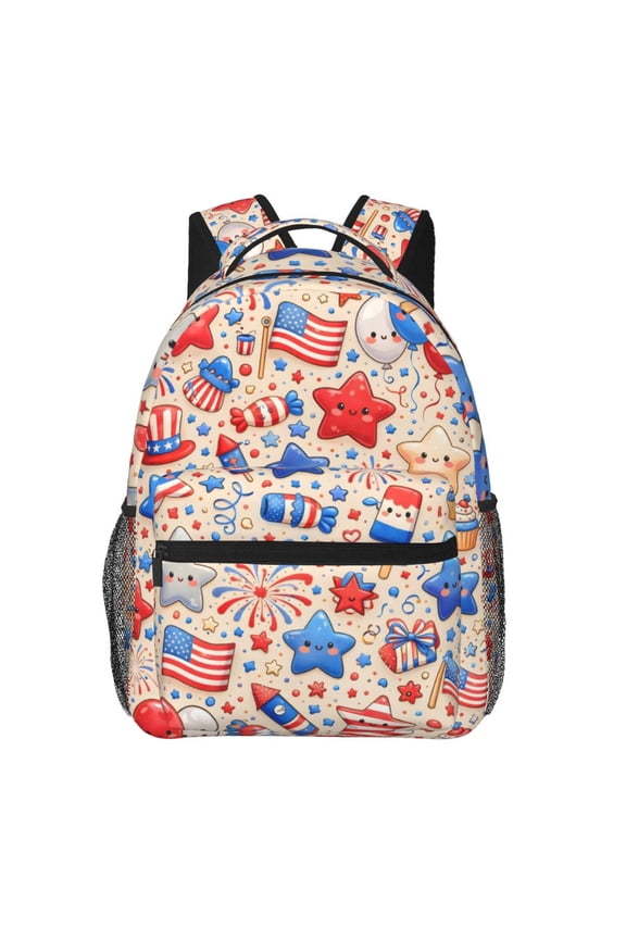 Fourth Of July Patriotic Stars Stripes Backpack Lightweight Rucksack Travel Bag for Men and Women