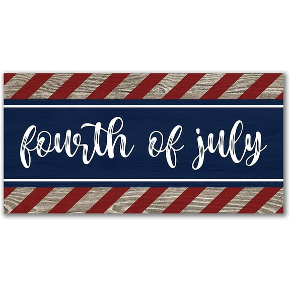 Fourth Of July Rustic Wood Wall Sign 9x18