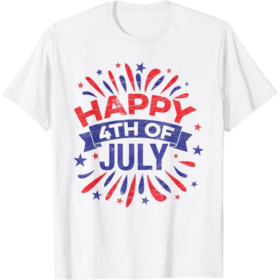 Fourth Of July USA Flag Independence Day Red White Blue T-Shirt