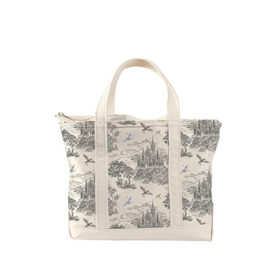 Rebecca Yarros's Fourth Wing: Basgiath Toile Large Zippered Tote Bag, (Hardcover)