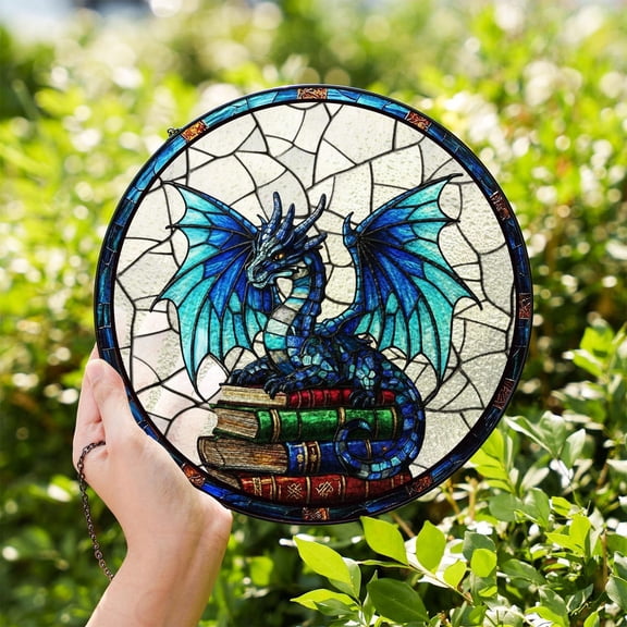 Fourth Wing Dragon Glass Suncatcher, Onyx Storm Brave The Dark Suncatcher, Xaden Riorson Decor, Fourth Wing Decor, Book Lover Gift, Suncatcher Window Hanging, 3.5 in