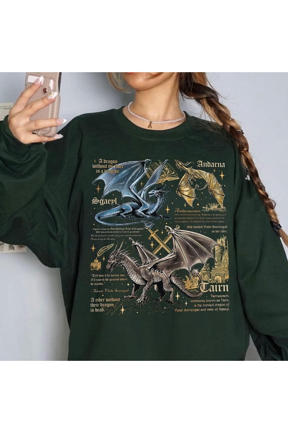Fourth Wing Dragon Sweatshirt, Tairn Andarna Sgaeyl Dragon T Shirt, Dragon Rider Tee, Basgiath War College Crewneck, Bookish Reader