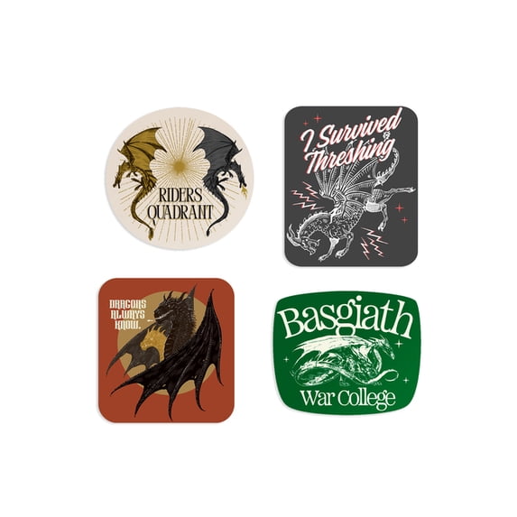 Rebecca Yarros's Fourth Wing: Dragon Rider Stickers - Sticker Set of 4, (Paperback)
