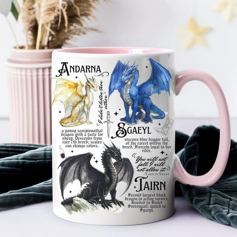 Fourth Wing Dragons Onyx Storm Mug,Tairn Andarna Dragon Rider