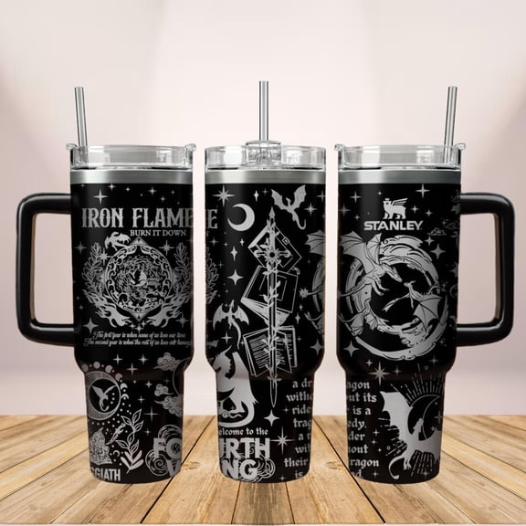 Fourth Wing Engraved Tumbler, Fly Or Die 40oz Tumbler, Iron Flame Tumbler For Her, Dragon Bookish Tumbler, Basgiath War College Cup
