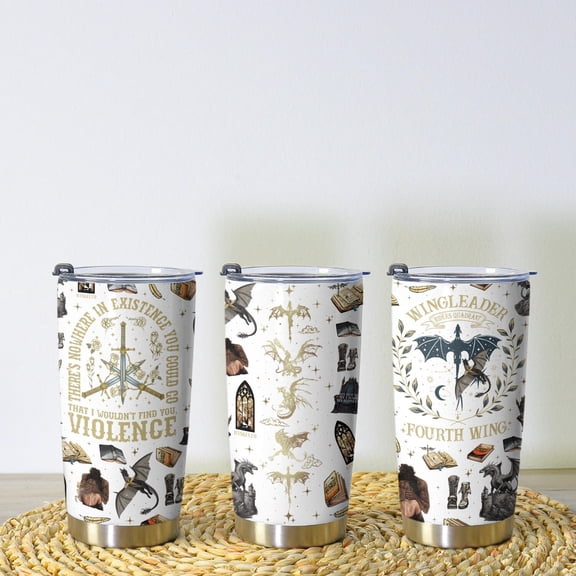 Fourth Wing Iron Flame Tumbler, Basgiath Dragon Rider Cup, Fantasy Stainless Coffee Tumbler, Bookish Tumbler Gift