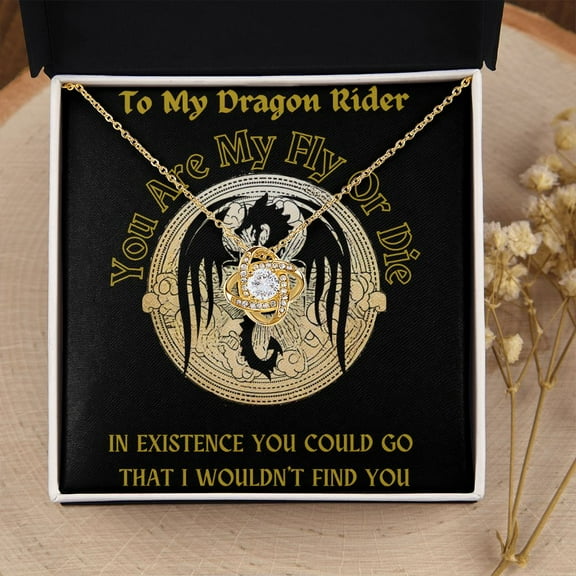Fourth Wing Love Knot Necklace - To My Dragon Rider: You Are My Ride or Die