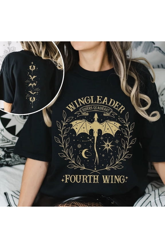 Fourth Wing Riders Quadrant Basgiath War T-Shirt 2Side Book, for men & women