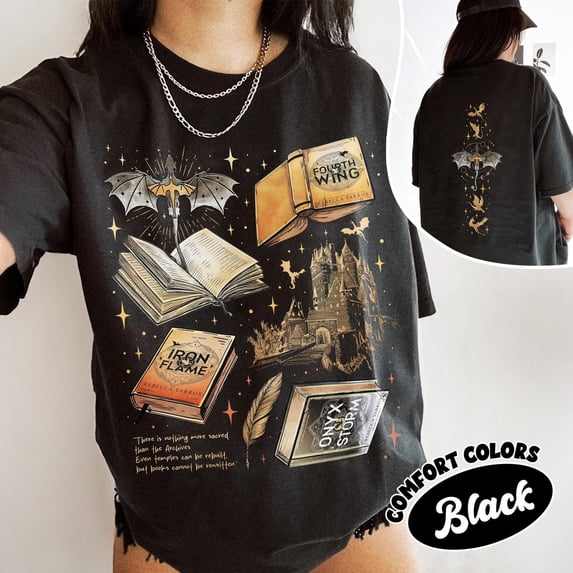 Fourth Wing Series Two Sided Shirt For Fans War College TShirt Dragon Rider Bookish Shirt