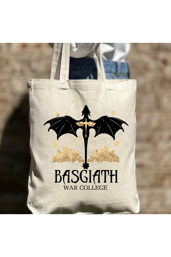 Fourth Wing Tote Bag, Basgiath War College Canvas Bag, Dragon Rider, Bookish Tote Bag, Rid
