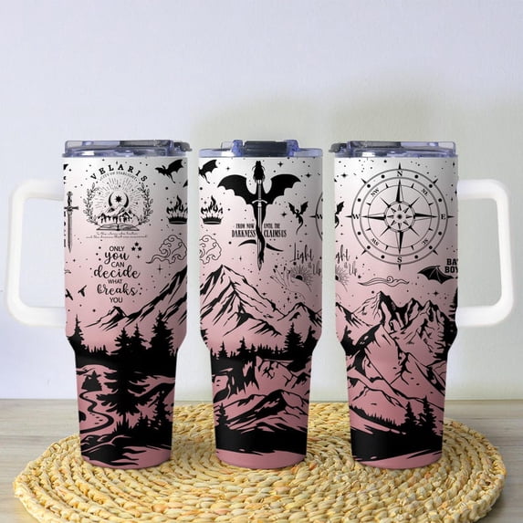 Fourth Wing Tumbler, Dragon Rider Fantasy Cup, BookTok Bookish Gift for Book Lover, Stainless Steel Coffee Tumbler, Fourth Wing Cup Gifts
