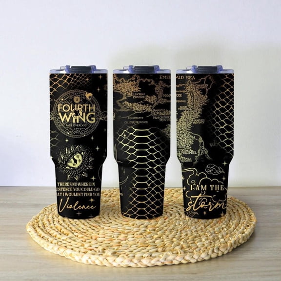 Fourth Wing Tumbler Fantasy Booktok Gift I Am The Storm Dragon Mug 40oz Stainless Travel Cup Fourth Wing Merch For Her