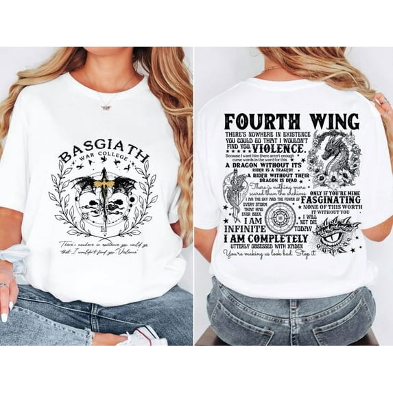 Fourth Wing tshirt, Dragon Rider tshirt, The Empyrean Series,Violet Sorrengail Fantasy Book