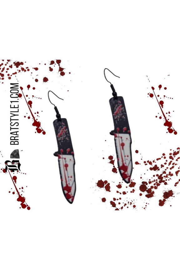 Fourth knife. Bloody weapon earrings dangle earrings