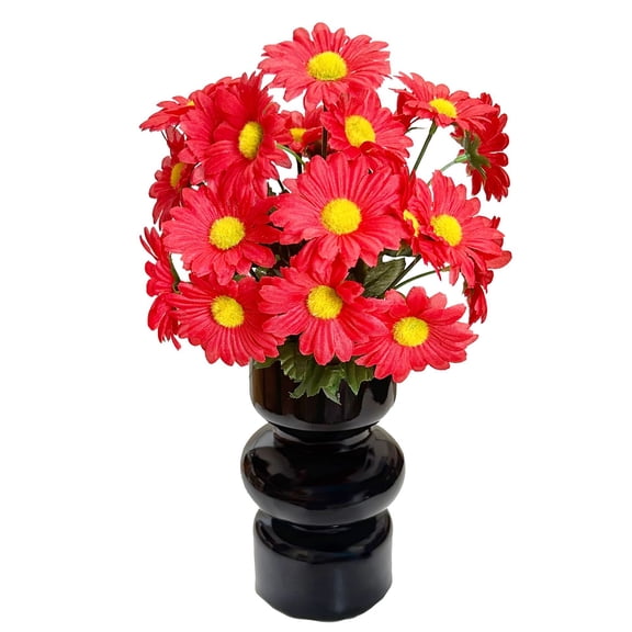 Fourth of July Artificial Daisies 12 Inch Red Fake Daisies Single Stem Patriotic Artificial Flowers for Independence Day Home Decor 1 Pack