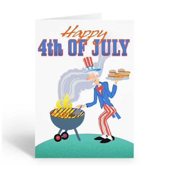 Fourth of July BBQ Greeting Cards - 12 Greeting Cards, Size 4.5 x 6.25 - 18069