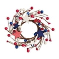 thumbnail image 1 of Fourth of July Berry Candle Wreaths, 9.8 Inch Red White Blue Artificial Flower Rings, Patriotic Table Centerpieces for Independence Day Party Decor, 1 of 7