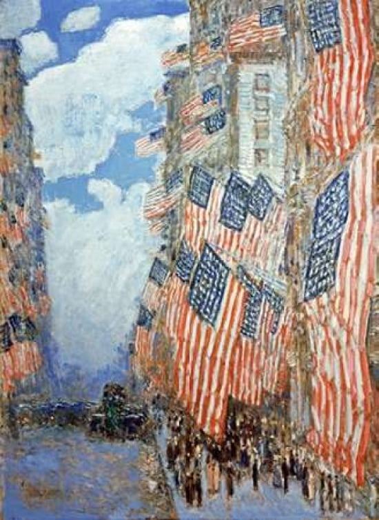 Fourth of July Canvas Art - Frederick Childe Hassam (18 x 24)