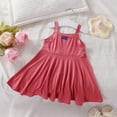 thumbnail image 1 of Girl's Summer Sundress Spaghetti Strap Solid Color Midi Dress Casual Loose Sleeveless Cami Swing Dresses 2025 Beach, 1 of 3