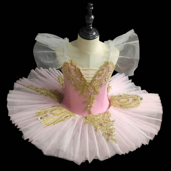 Girls Camisole Skirted Leotard Dance Outfit Tutu Princess Dress Ballerina Costume for Performance