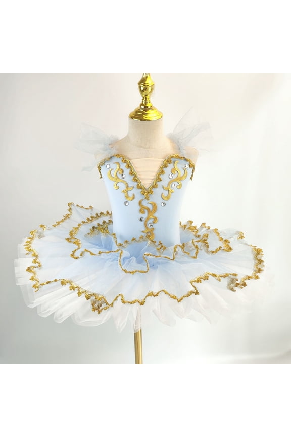 Girls Tutu Dress Toddler Sequin Performance Puffy Skirt Princess Swan Lake Dance Costumes for Kids 1-14 Years