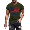 thumbnail image 1 of ZVNAΖH Men's Patriotic Shirts USA Flag Short Sleeve T Shirt Independence Day T-Shirt, 1 of 5